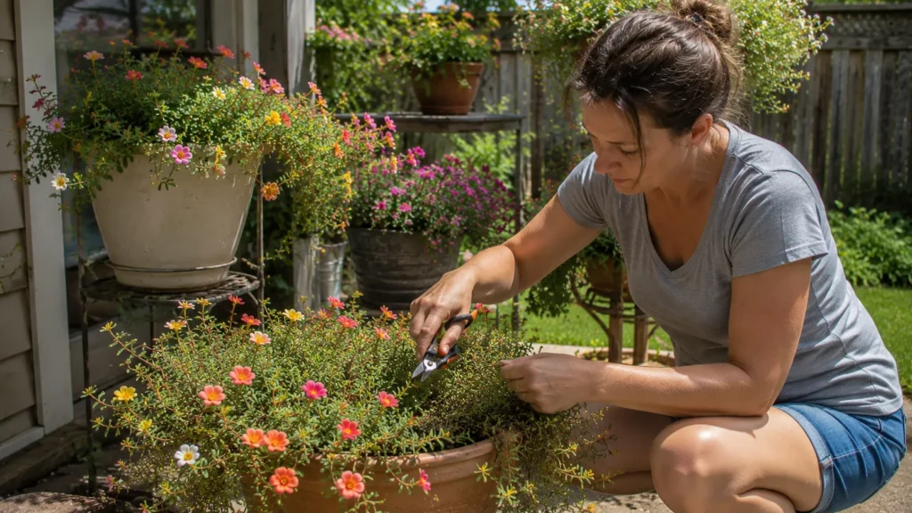 Beautiful Portulaca (Moss Rose) Cascading Garden Ideas for Small Backyard Spaces 6 How I Keep Portulaca All Summer