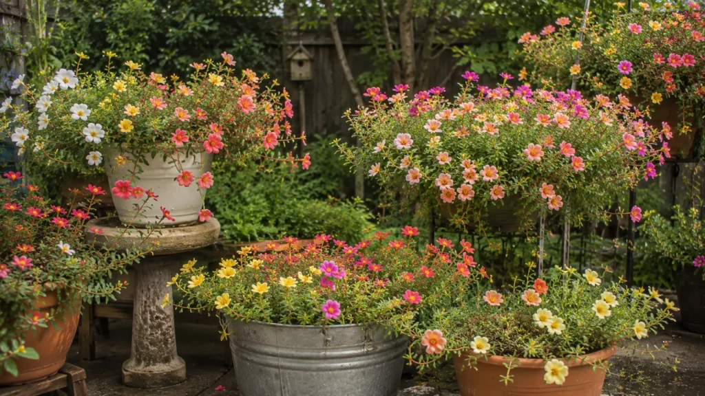 Beautiful Portulaca (Moss Rose) Cascading Garden Ideas for Small Backyard Spaces 5 How I Keep Portulaca Blooming All Summer