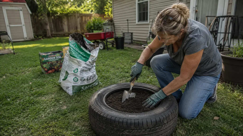 How to Prepare an Old Tire Planter