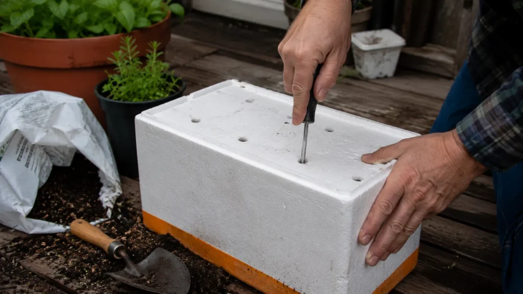 How to Grow Onions and Garlic in a Styrofoam Box for Beginners 4 How to Prepare the Box