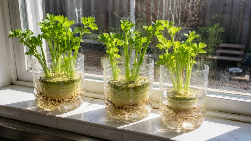 How to Grow Celery Easily Using Just a Few Small Plastic Bottles 4 How to Start Regrowing Celery
