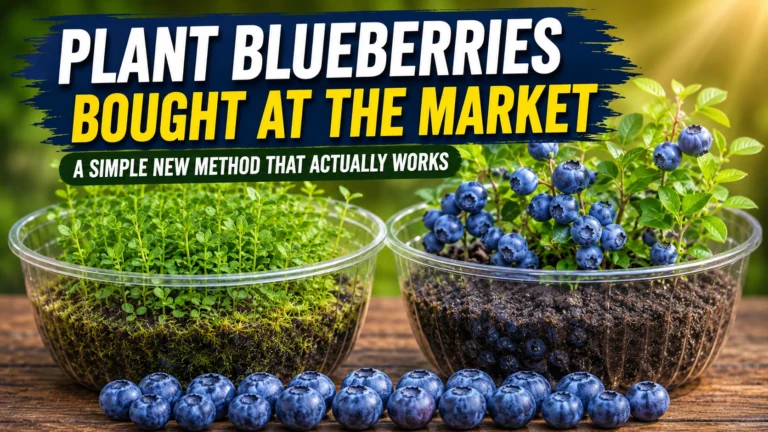 Learn how to grow blueberries from store-bought berries with this easy, beginner-friendly method for pots, patios, and backyard gardens.