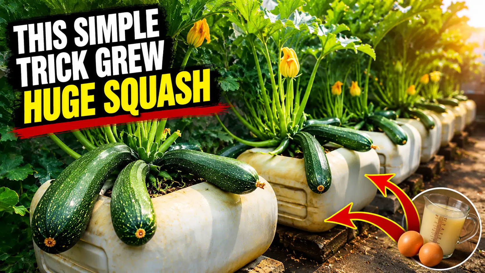 The Secret to Growing Squash in a Plastic Can With Milk and Eggs for Bigger, Longer Harvests 1 The Secret to Growing Squash in a Plastic Can With Milk and Eggs for Bigger Longer Harvests